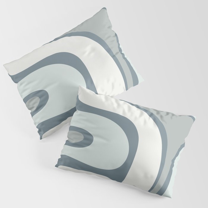 Mid Century Modern Copacetic Abstract in Neutral Blue Gray Ice Blue Tones Pillow Sham Gallery Image 3