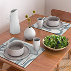 Mid Century Modern Copacetic Abstract in Neutral Blue Gray Ice Blue Tones Placemat Gallery Image 2