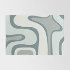 Mid Century Modern Copacetic Abstract in Neutral Blue Gray Ice Blue Tones Rug Gallery Image 2