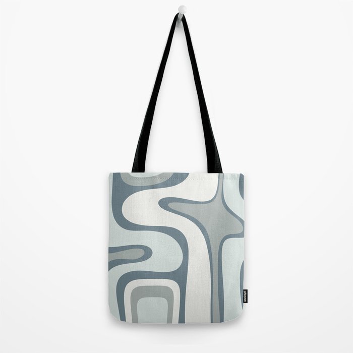 Mid Century Modern Copacetic Abstract in Neutral Blue Gray Ice Blue Tones Tote Bag Gallery Image 2
