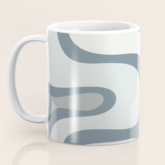 Mid Century Modern Copacetic Abstract in Neutral Blue Gray Ice Blue Tones Coffee Mug Gallery Image 3