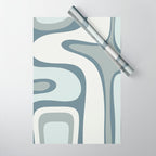 Mid Century Modern Copacetic Abstract in Neutral Blue Gray Ice Blue Tones Wrapping Paper Gallery Image 1