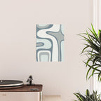 Mid Century Modern Copacetic Abstract in Neutral Blue Gray Ice Blue Tones Poster Gallery Image 2
