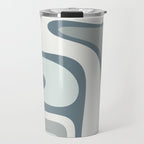 Mid Century Modern Copacetic Abstract in Neutral Blue Gray Ice Blue Tones Travel Mug Gallery Image 1