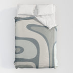 Mid Century Modern Copacetic Abstract in Neutral Blue Gray Ice Blue Tones Duvet Cover Gallery Image 6
