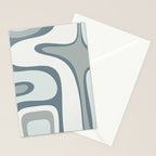 Mid Century Modern Copacetic Abstract in Neutral Blue Gray Ice Blue Tones Stationery Card Gallery Image 2