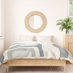 Mid Century Modern Copacetic Abstract in Neutral Blue Gray Ice Blue Tones Duvet Cover Gallery Image 3