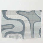 Mid Century Modern Copacetic Abstract in Neutral Blue Gray Ice Blue Tones Wall Hanging Gallery Image 1