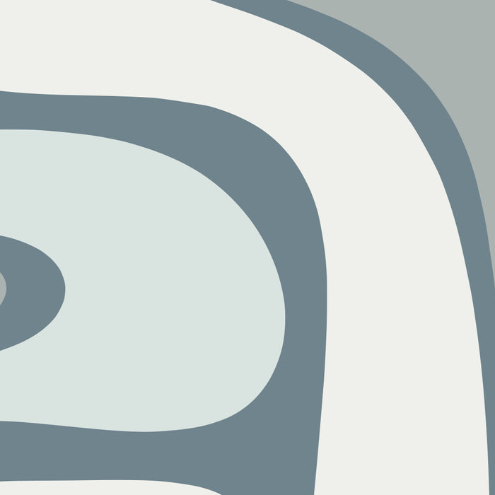 Mid Century Modern Copacetic Abstract in Neutral Blue Gray Ice Blue Tones Coffee Mug Gallery Image 2