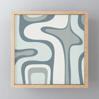 Mid Century Modern Copacetic Abstract in Neutral Blue Gray Ice Blue Tones Mini Art Print Gallery Image 1