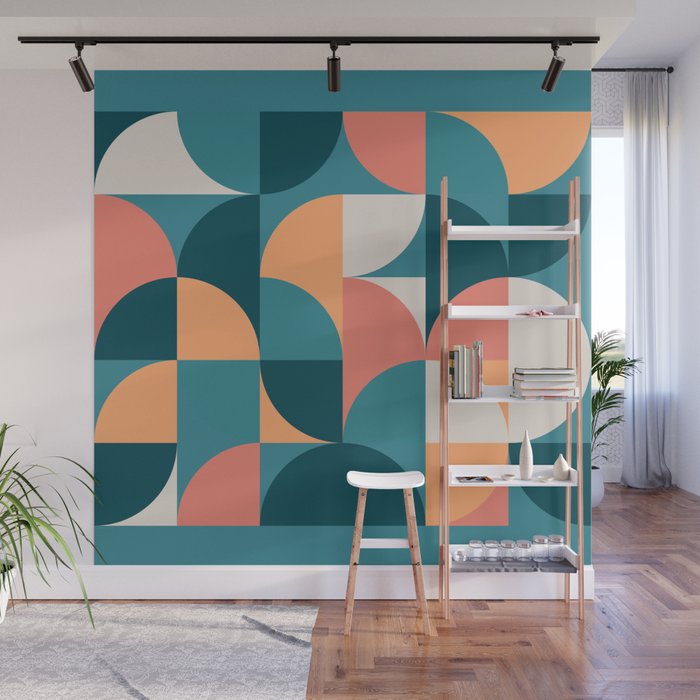 Mid Century Geometric 18 Wall Mural Gallery Image 1