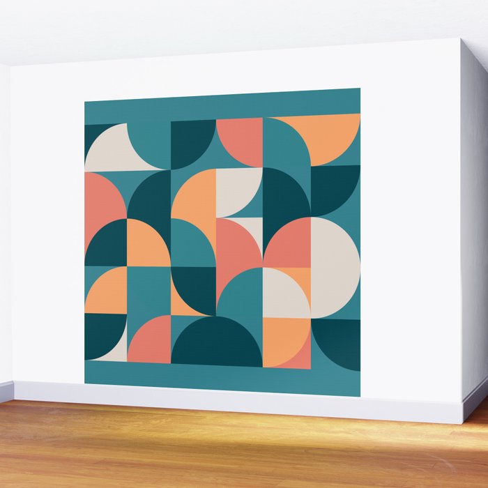Mid Century Geometric 18 Wall Mural Gallery Image 2