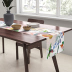 Hand Drawn Vintage Spring Claude Monet Botanical Flower Garden Table Runner Gallery Image 2