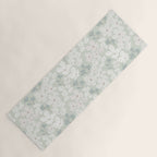 Soft meadow blooms - muted mint, dusty green and beige floral pattern Yoga Mat Gallery Image 1