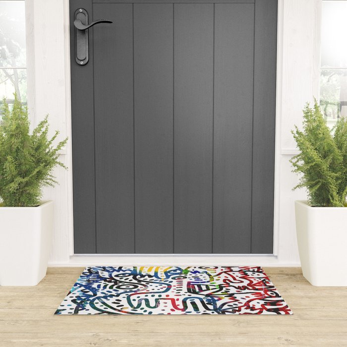 Graffiti Art Spray Painting White Street Comics Welcome Mat Gallery Image 3