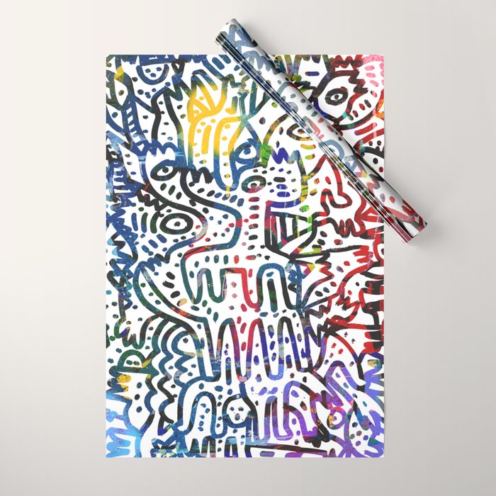 Graffiti Art Spray Painting White Street Comics Wrapping Paper Gallery Image 1