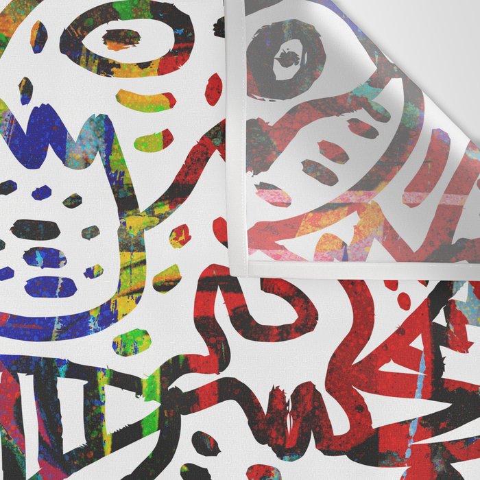 Graffiti Art Spray Painting White Street Comics Wall Tapestry Gallery Image 3