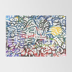 Graffiti Art Spray Painting White Street Comics Rug Gallery Image 2