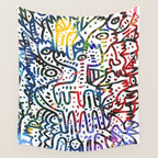 Graffiti Art Spray Painting White Street Comics Wall Tapestry Gallery Image 4