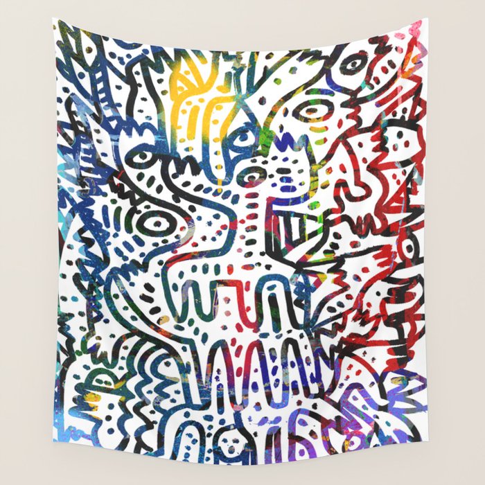 Graffiti Art Spray Painting White Street Comics Wall Tapestry Gallery Image 4