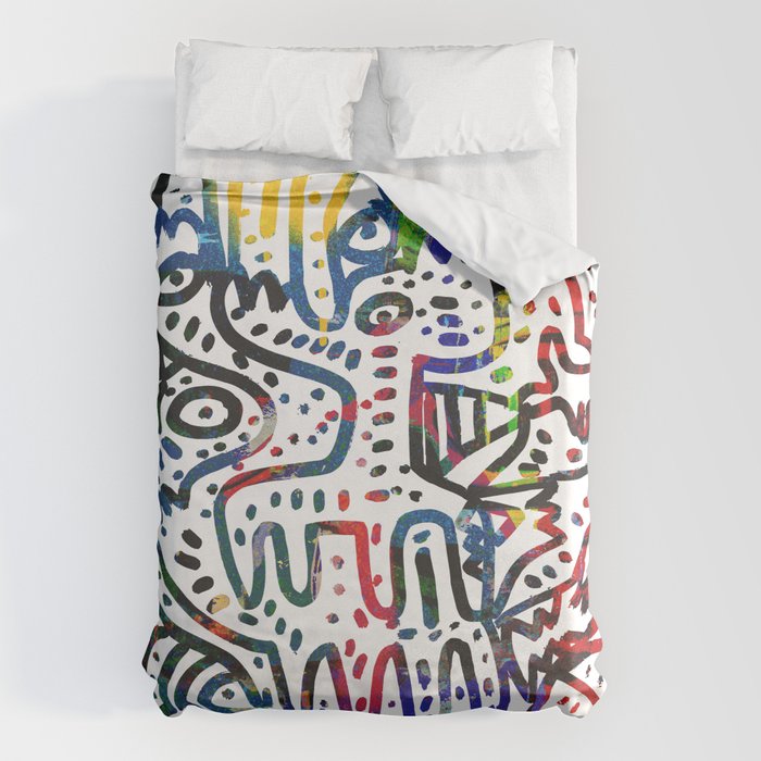 Graffiti Art Spray Painting White Street Comics Duvet Cover Gallery Image 1