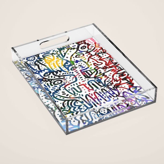 Graffiti Art Spray Painting White Street Comics Acrylic Tray Gallery Image 1