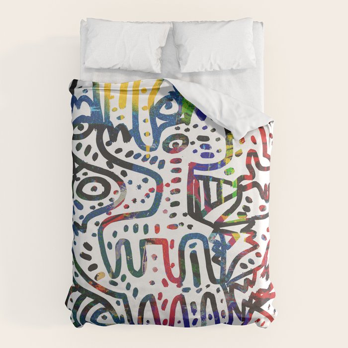Graffiti Art Spray Painting White Street Comics Duvet Cover Gallery Image 6