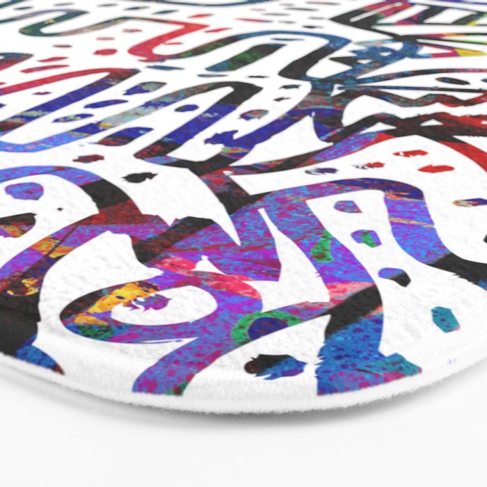 Graffiti Art Spray Painting White Street Comics Bath Mat Gallery Image 3