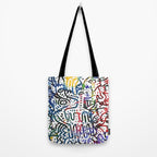 Graffiti Art Spray Painting White Street Comics Tote Bag Gallery Image 2
