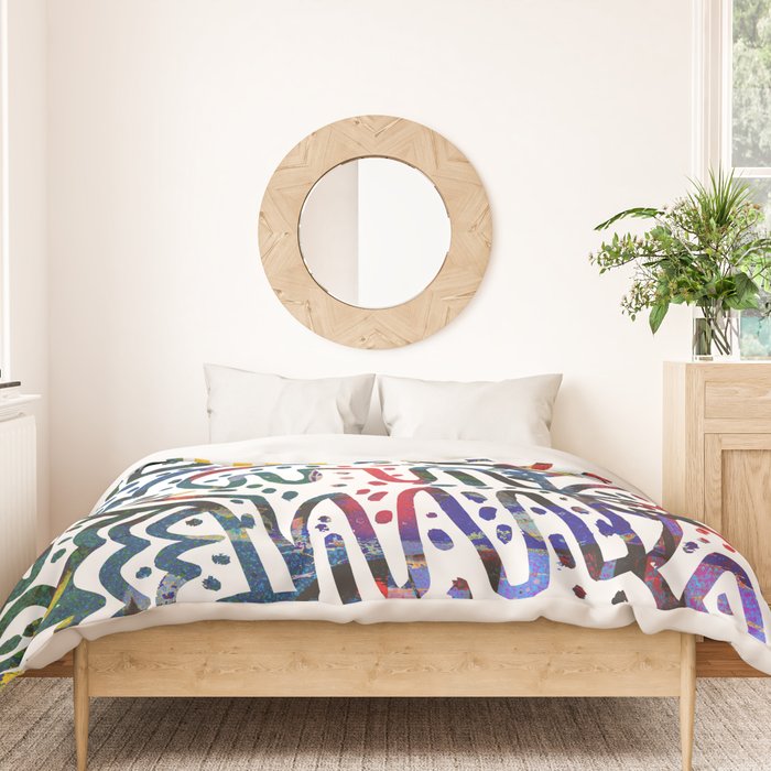 Graffiti Art Spray Painting White Street Comics Duvet Cover Gallery Image 3