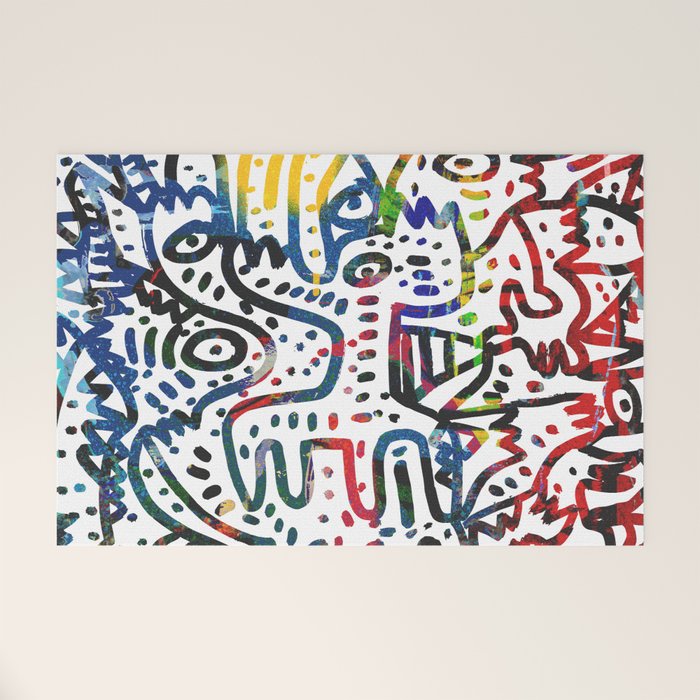 Graffiti Art Spray Painting White Street Comics Welcome Mat Gallery Image 1