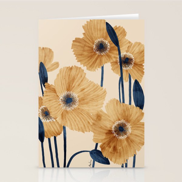 Poppies flowers watercolor Stationery Card Gallery Image 2