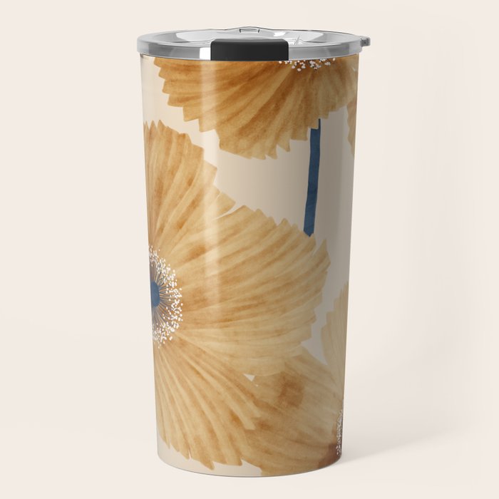 Poppies flowers watercolor Travel Mug Gallery Image 1