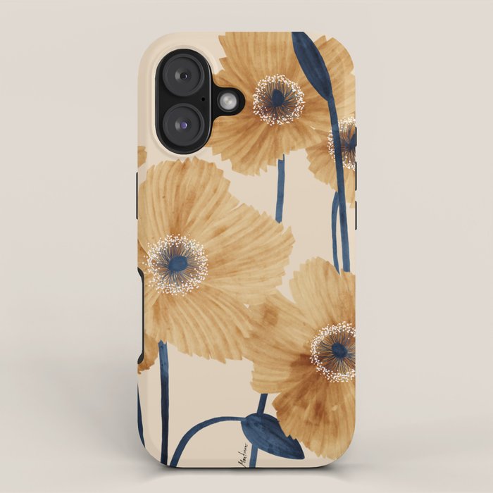 Poppies flowers watercolor iPhone Case Gallery Image 1