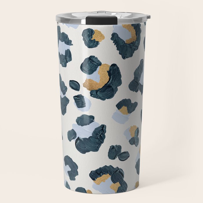 Snow Leopard Print Travel Mug Gallery Image 1