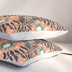 Froggie Ogee - papaya, green, and black Pillow Sham Gallery Image 3