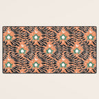 Froggie Ogee - papaya, green, and black Desk Mat Gallery Image 3