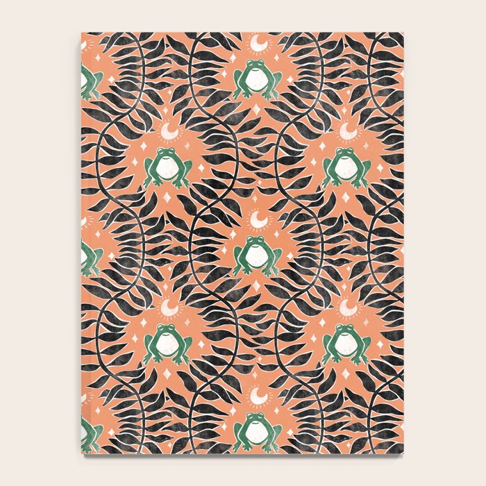 Froggie Ogee - papaya, green, and black Notebook Gallery Image 4