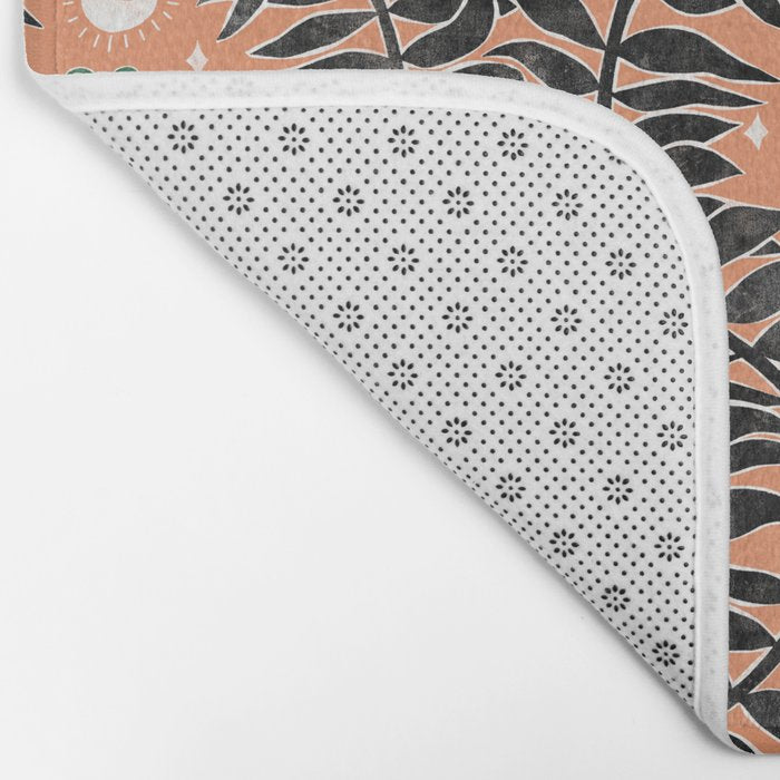 Froggie Ogee - papaya, green, and black Bath Mat Gallery Image 2