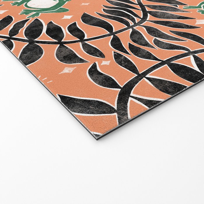 Froggie Ogee - papaya, green, and black Welcome Mat Gallery Image 2