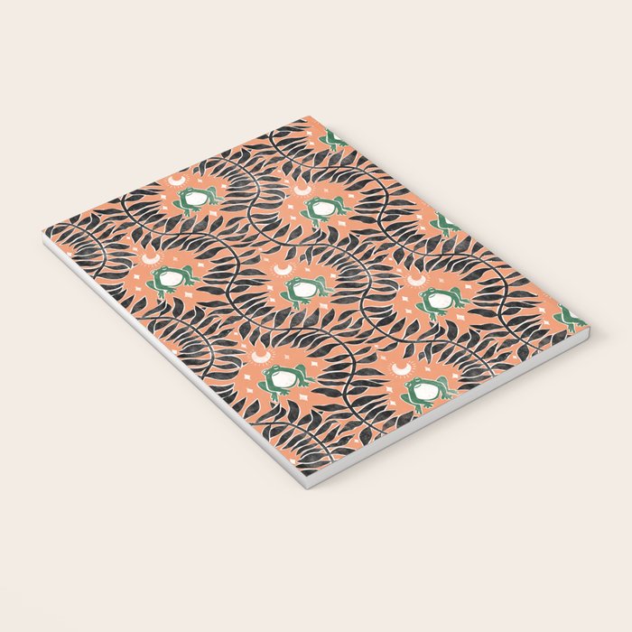 Froggie Ogee - papaya, green, and black Notebook Gallery Image 3