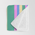 Classic Stripes XV - 90s Pastel Throw Blanket Gallery Image 3