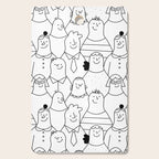 Funny diverse people crowd cartoon pattern Cutting Board Gallery Image 1