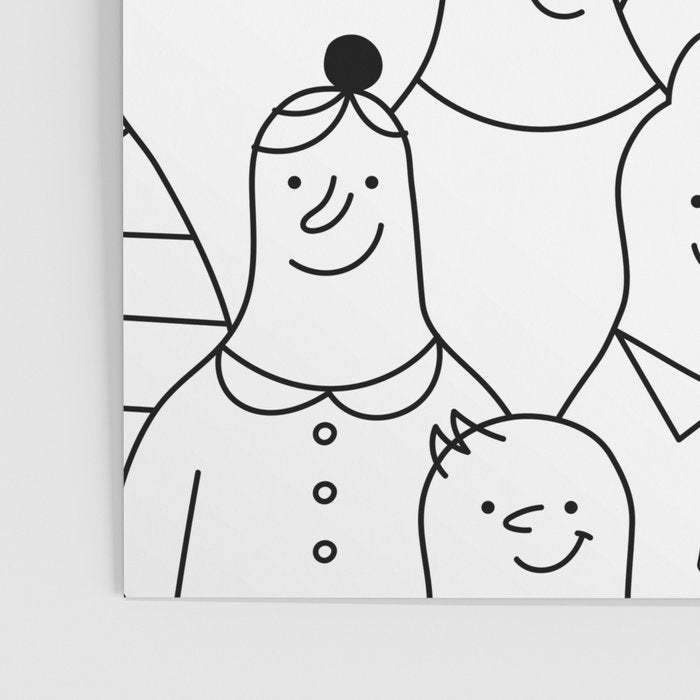 Funny diverse people crowd cartoon pattern Poster Gallery Image 3