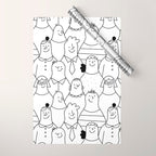 Funny diverse people crowd cartoon pattern Wrapping Paper Gallery Image 1