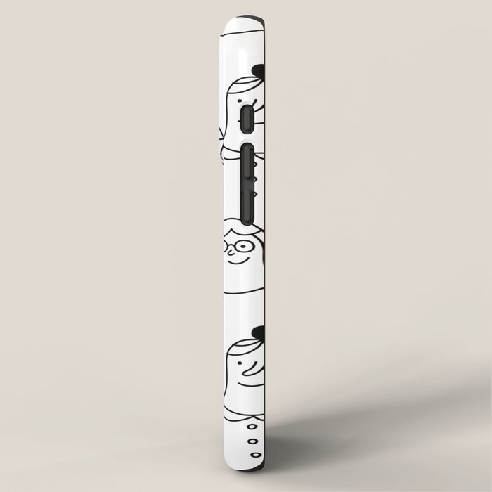 Funny diverse people crowd cartoon pattern iPhone Case Gallery Image 2
