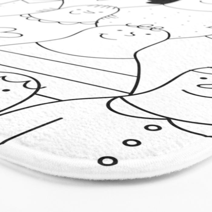 Funny diverse people crowd cartoon pattern Bath Mat Gallery Image 3