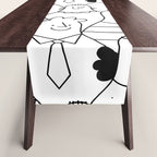 Funny diverse people crowd cartoon pattern Table Runner Gallery Image 1