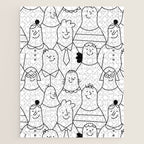 Funny diverse people crowd cartoon pattern Jigsaw Puzzle Gallery Image 1