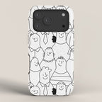 Funny diverse people crowd cartoon pattern iPhone Case Gallery Image 3